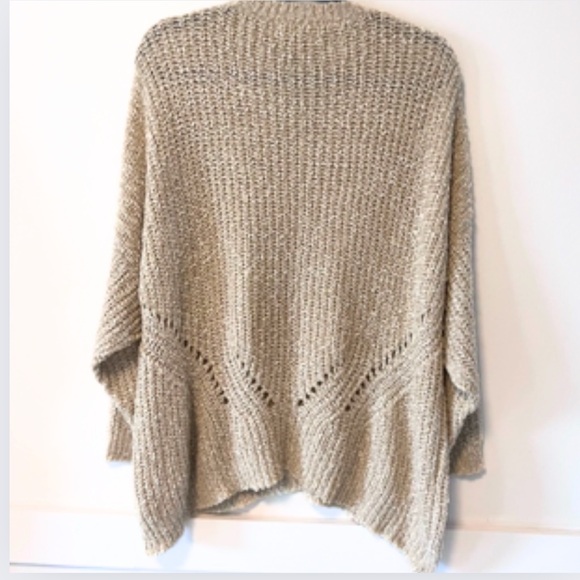 Bear Dance Tan Oversized Scoop Neck Knit Sweater Large - Picture 2 of 6